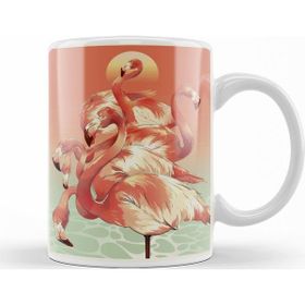 Humuts Porselen Beyaz Flamingos Kupa Bardak