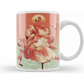 Humuts Porselen Beyaz Flamingos Kupa Bardak