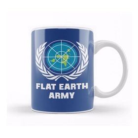 Humuts Porselen Beyaz Flat Earth Army Un Logo Parody Kupa Bardak