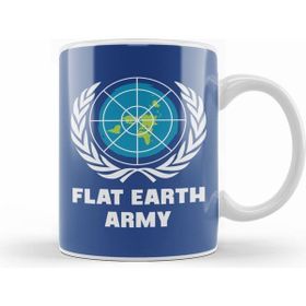 Humuts Porselen Beyaz Flat Earth Army Un Logo Parody Kupa Bardak