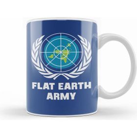 Humuts Porselen Beyaz Flat Earth Army Un Logo Parody Kupa Bardak