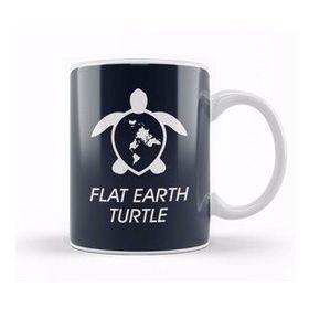 Humuts Porselen Beyaz Flat Earth Turtle Kupa Bardak