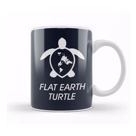 Humuts Porselen Beyaz Flat Earth Turtle Kupa Bardak