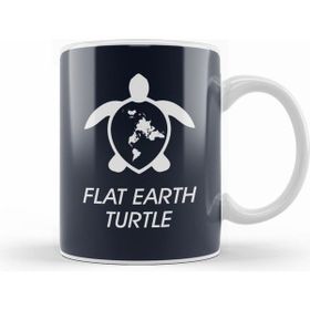 Humuts Porselen Beyaz Flat Earth Turtle Kupa Bardak