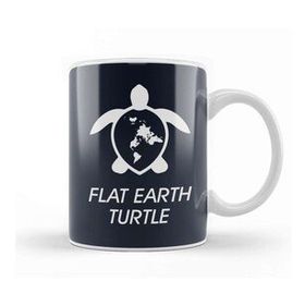 Humuts Porselen Beyaz Flat Earth Turtle Kupa Bardak
