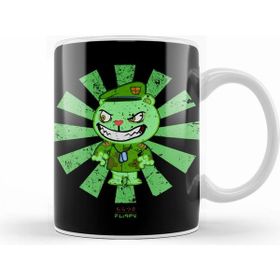 Humuts Porselen Beyaz Fliqpy Retro Japanese Flippy Happy Tree Friends Kupa Bardak