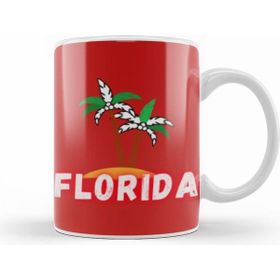 Humuts Porselen Beyaz Florida Love Gift Vintage Retro Rainbow Kupa Bardak