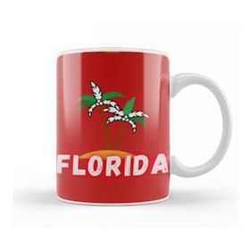Humuts Porselen Beyaz Florida Love Gift Vintage Retro Rainbow Kupa Bardak