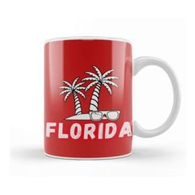 Humuts Porselen Beyaz Florida Love Gift Vintage Retro Rainbow Kupa Bardak
