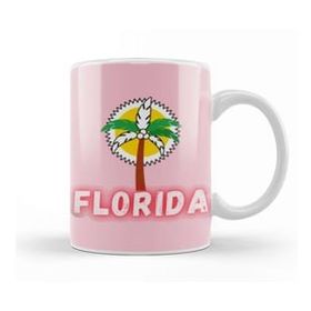 Humuts Porselen Beyaz Florida Love Gift Vintage Retro Rainbow Kupa Bardak