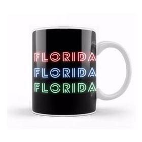 Humuts Porselen Beyaz Florida Love Gift Vintage Retro Rainbow Kupa Bardak