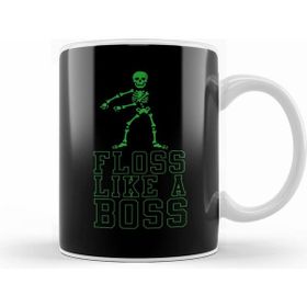 Humuts Porselen Beyaz Flossing Floss Like A Boss Skeleton Kupa Bardak