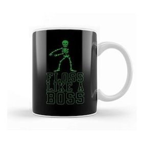 Humuts Porselen Beyaz Flossing Floss Like A Boss Skeleton Kupa Bardak