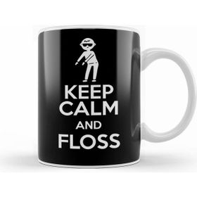 Humuts Porselen Beyaz Flossing Keep Calm And Floss Kupa Bardak