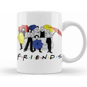 Humuts Porselen Beyaz Friends Kupa Bardak