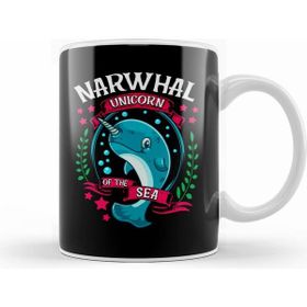 Humuts Porselen Beyaz Funny Narwhal Unicorn Of The Sea Kupa Bardak