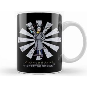 Humuts Porselen Beyaz Inspector Gadgdet Retro Japanese Kupa Bardak