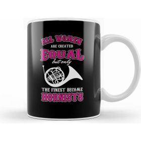 Humuts Porselen Beyaz Instrument Musician French Horn Heart Music Gift All Are Created Equal Funny Hornists Kupa Bardak