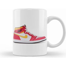 Humuts Porselen Beyaz Jordan 1 High Og Light Fusion Red Kupa Bardak