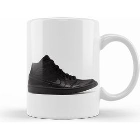 Humuts Porselen Beyaz Jordan 1 Mid Black Leather Kupa Bardak