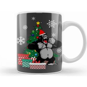 Humuts Porselen Beyaz King Kong Around The Christmas Tree Kupa Bardak