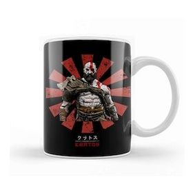 Humuts Porselen Beyaz Kratos Retro Japanese God Of War Kupa Bardak