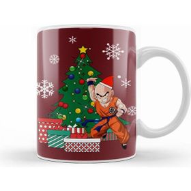 Humuts Porselen Beyaz Krillin Around The Christmas Tree Dragonball Z Kupa Bardak