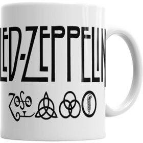 Humuts Porselen Beyaz Led Zeppelin Deep Purple Kupa Bardak