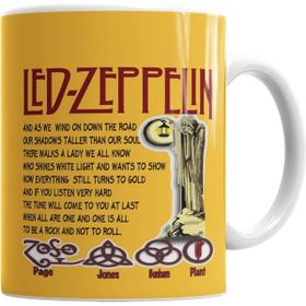Humuts Porselen Beyaz Led Zepplin Kupa Bardak
