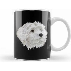 Humuts Porselen Beyaz Maltese Dog 01 Kupa Bardak