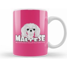 Humuts Porselen Beyaz Maltese Dog 02 Kupa Bardak