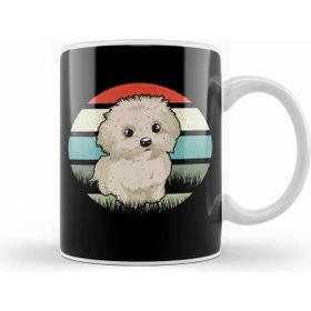 Humuts Porselen Beyaz Maltese Dog 03 Kupa Bardak