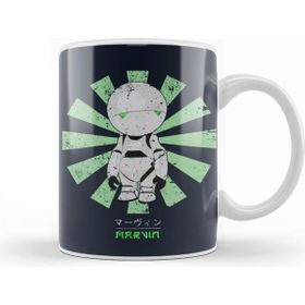 Humuts Porselen Beyaz Marvin Paranoid Android Retro Japanese Kupa Bardak