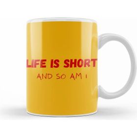 Humuts Porselen Beyaz Mask Life Is Short And So Am I Kupa Bardak