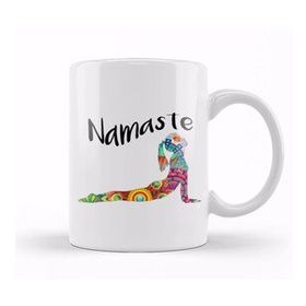 Humuts Porselen Beyaz Mditation Yoga Namaste Kupa Bardak