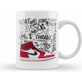 Humuts Porselen Beyaz Michael Jordan The Goat Retro Black Kupa Bardak