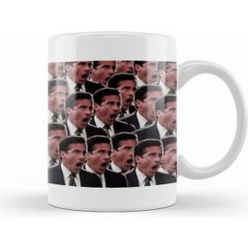Humuts Porselen Beyaz Michael Scott Collage The Office Kupa Bardak
