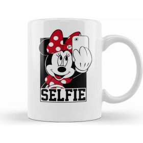 Humuts Porselen Beyaz Miki Mouse Minnie Tirando Selfie Kupa Bardak