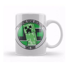 Humuts Porselen Beyaz Minecraft Creeper Social Distancing Champion Kupa Bardak