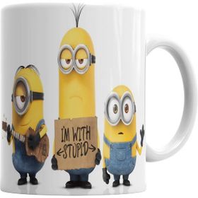 Humuts Porselen Beyaz Minionss Kupa Bardak