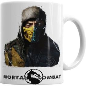 Humuts Porselen Beyaz Mortal Kombat Scorpion And Sub Zero Kupa Bardak