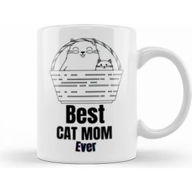 Humuts Porselen Beyaz Mothers Day 2021 Best Cat Mom Ever Funny Kupa Bardak