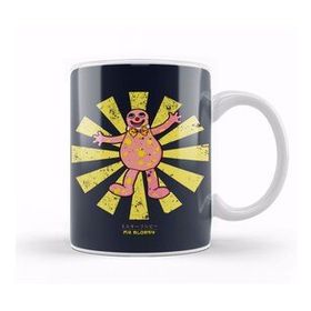 Humuts Porselen Beyaz Mr Blobby Retro Japanese Kupa Bardak