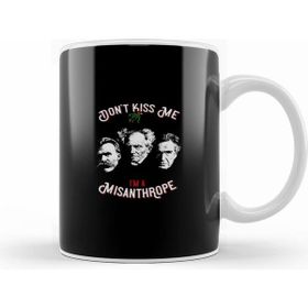 Humuts Porselen Beyaz Nietzsche Schopenhauer Cioran Portrait No Mistletoe Dont Kiss Me Im A Misanthrope Philosophy Kupa Bardak