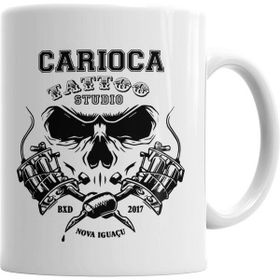 Humuts Porselen Beyaz Oficial Carioca Tattoo Studio Kupa Bardak
