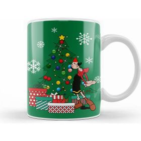 Humuts Porselen Beyaz Olive Oyl Around The Christmas Tree Popeye Kupa Bardak