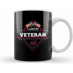 Humuts Porselen Beyaz Patriotic I Love My Veteran Military Family Kupa Bardak