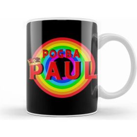 Humuts Porselen Beyaz Paul Pogba Vintage Retro Rainbow Style Kupa Bardak