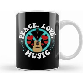 Humuts Porselen Beyaz Peace Love Music Awesome Hippie Pacifist Festival Kupa Bardak