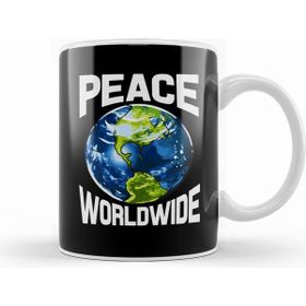 Humuts Porselen Beyaz Peace Worldwide Mother Earth Pacifist Hipster Kupa Bardak